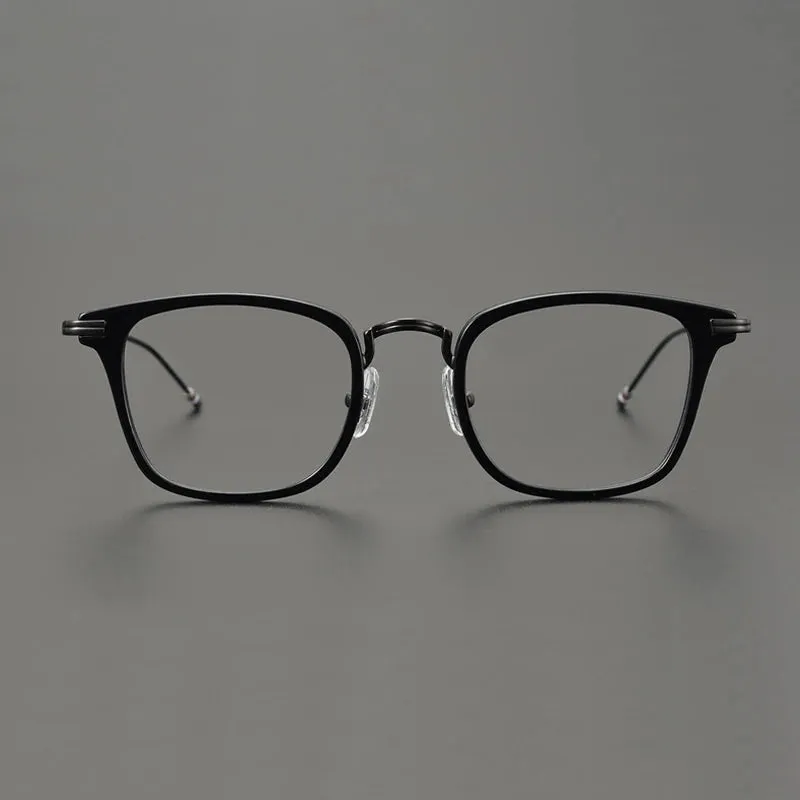 Black Mask Unisex Full Rim Square Alloy Acetate Eyeglasses 905