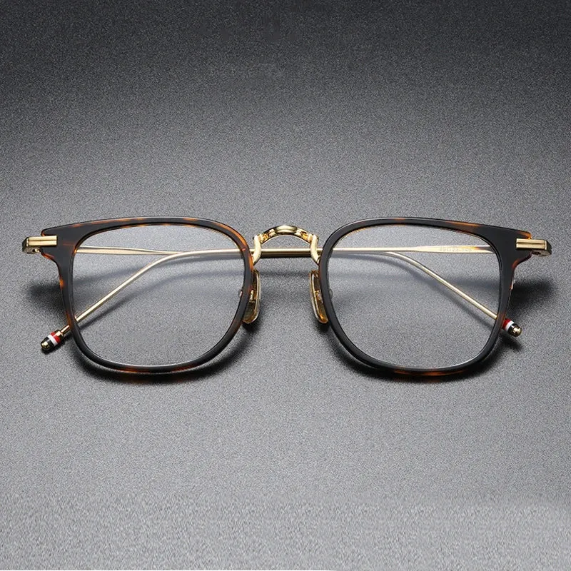 Black Mask Unisex Full Rim Square Alloy Acetate Eyeglasses 905