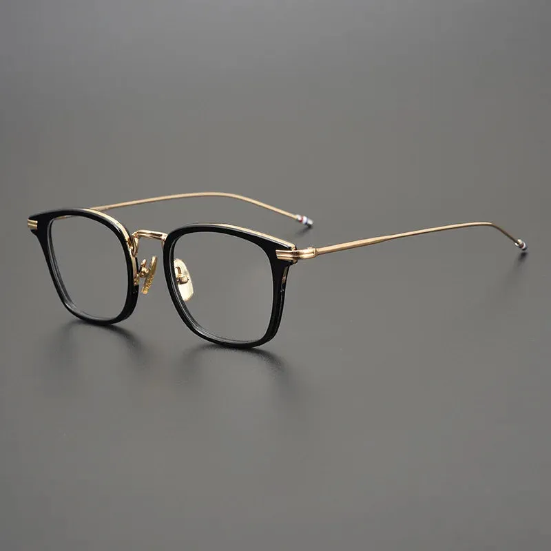 Black Mask Unisex Full Rim Square Alloy Acetate Eyeglasses 905