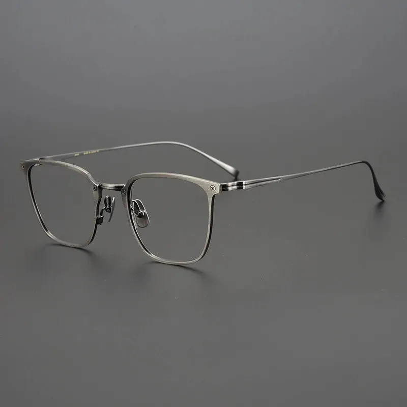 Black Mask Unisex Full Rim Square Titanium Eyeglasses Kj40