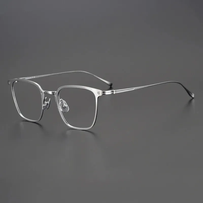 Black Mask Unisex Full Rim Square Titanium Eyeglasses Kj40