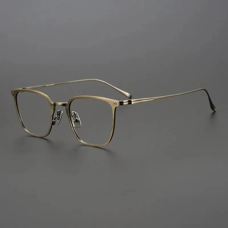 Black Mask Unisex Full Rim Square Titanium Eyeglasses Kj40