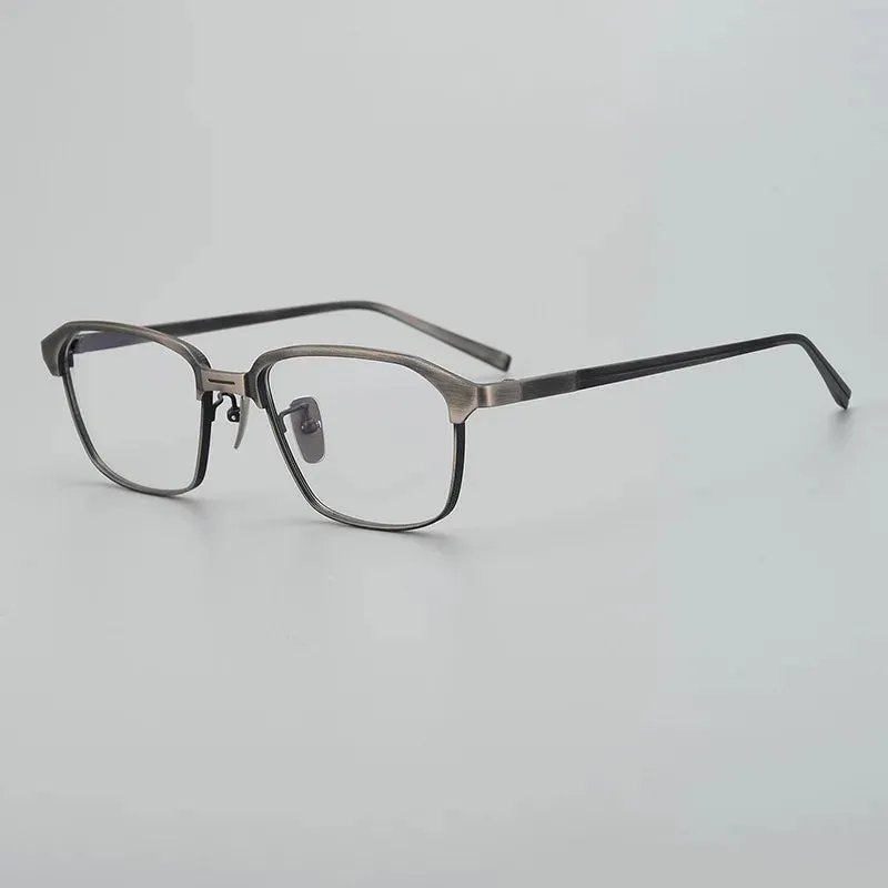 Black Mask Unisex Full Rim Titanium Square Eyeglasses X2024