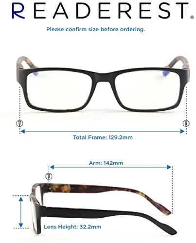 Blue-Light-Blocking-Reading-Glasses-Black-Camo-3-25-Magnification-Computer-Glasses