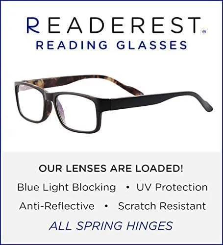 Blue-Light-Blocking-Reading-Glasses-Black-Camo-3-25-Magnification-Computer-Glasses