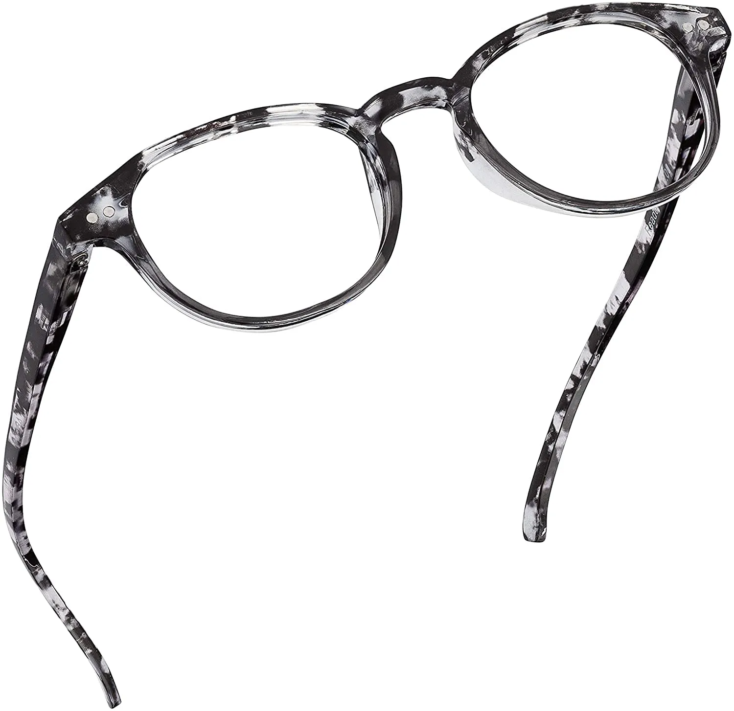 Blue Light Blocking Reading Glasses (Clear/Black, 200 Magnification) - Computer