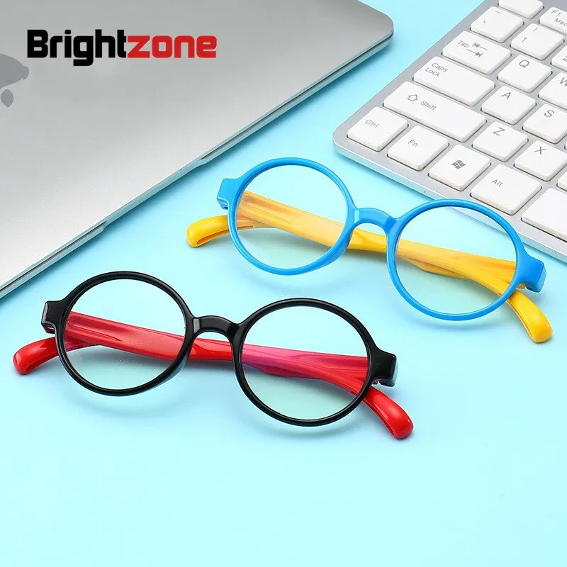 Brightzone Unisex Full Rim Children's Eyeglasses Round Tr 90 Titanium