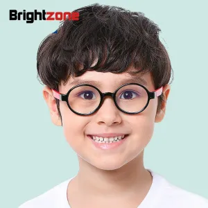 Brightzone Unisex Full Rim Children's Eyeglasses Round Tr 90 Titanium