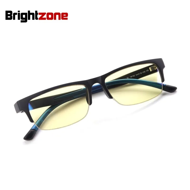 Brightzone Unisex Semi Rim Square Tr 90 Titanium Gaming Eyeglasses B5025