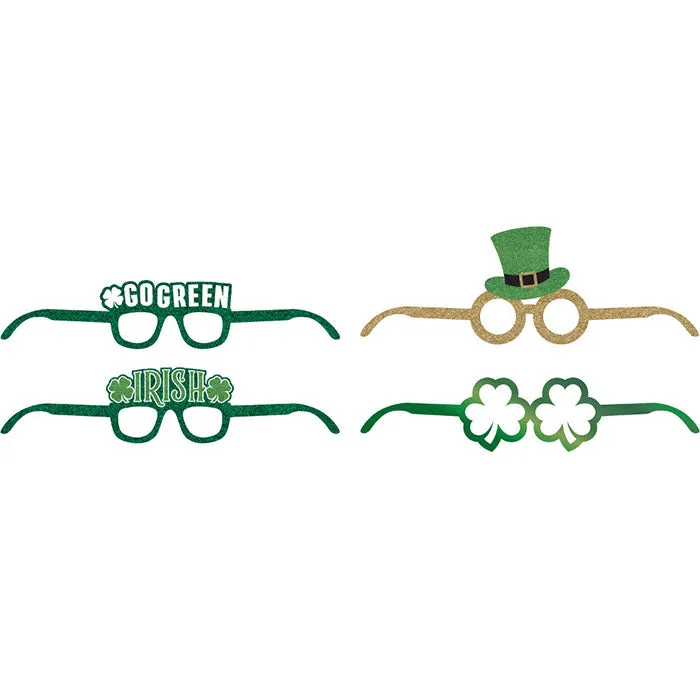 Bulk St. Patrick's Day Deluxe Paper Eyeglasses (24 per Case)