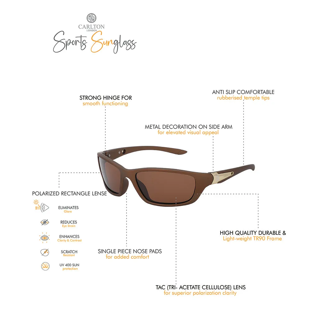 Carlton London Premium Brown Toned Polarised And Uv Protected Lens Sports Sunglasses For Men