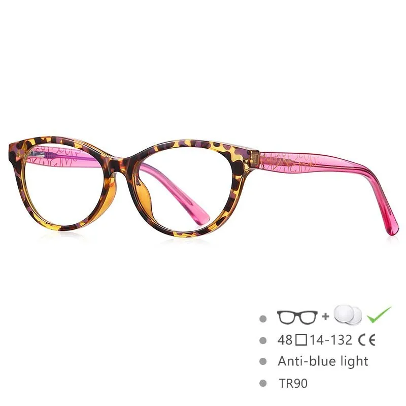 CCspace Children's Unisex Full Rim Tr 90 Cat Eye Frame Eyeglasses 54573