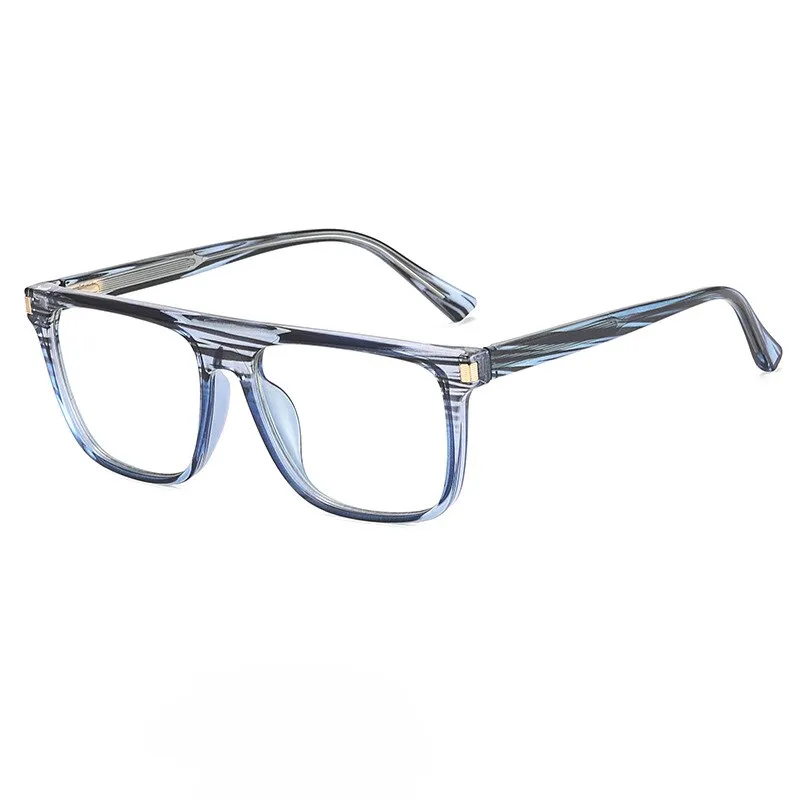 CCspace Men's Full Rim Flat Top Square Tr 90 Titanium Eyeglasses 56640