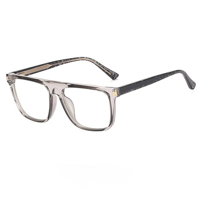 CCspace Men's Full Rim Flat Top Square Tr 90 Titanium Eyeglasses 56640