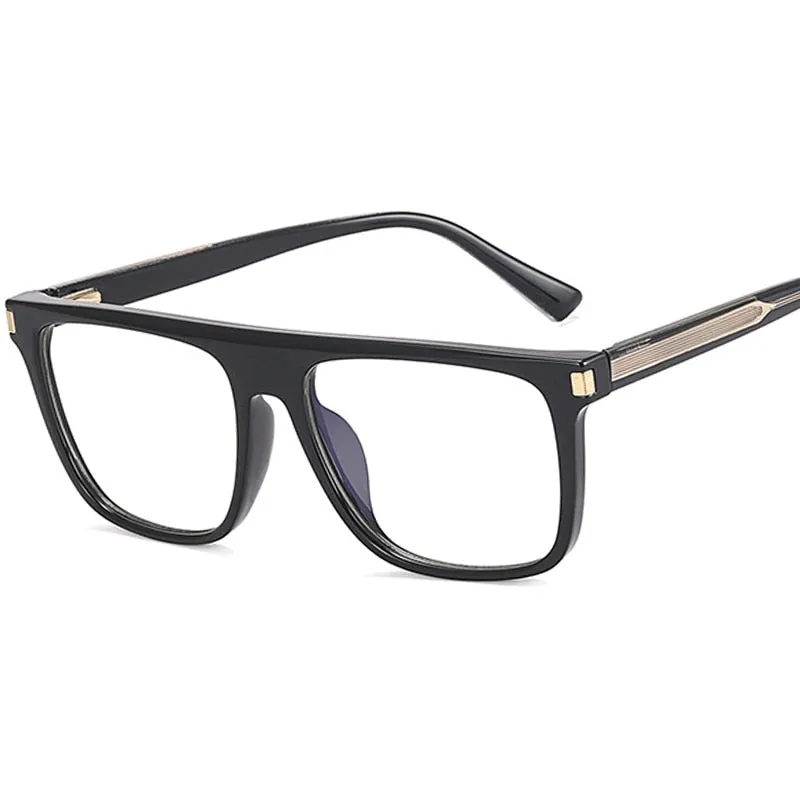 CCspace Men's Full Rim Flat Top Square Tr 90 Titanium Eyeglasses 56640