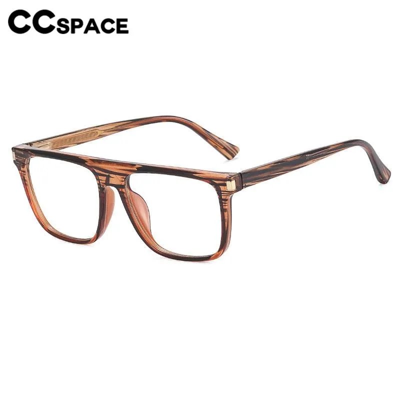 CCspace Men's Full Rim Flat Top Square Tr 90 Titanium Eyeglasses 56640