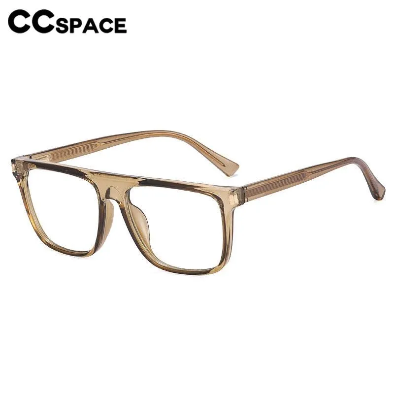 CCspace Men's Full Rim Flat Top Square Tr 90 Titanium Eyeglasses 56640