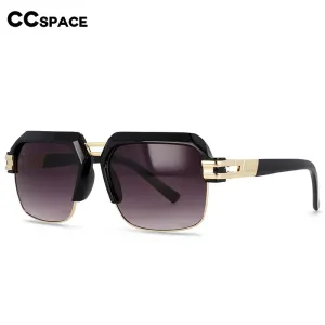 CCspace Men's Full Rim Large Rectangular Double Bridge Acetate Frame Sunglasses 54599