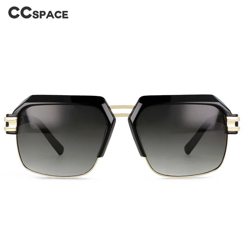 CCspace Men's Full Rim Large Rectangular Double Bridge Acetate Frame Sunglasses 54599