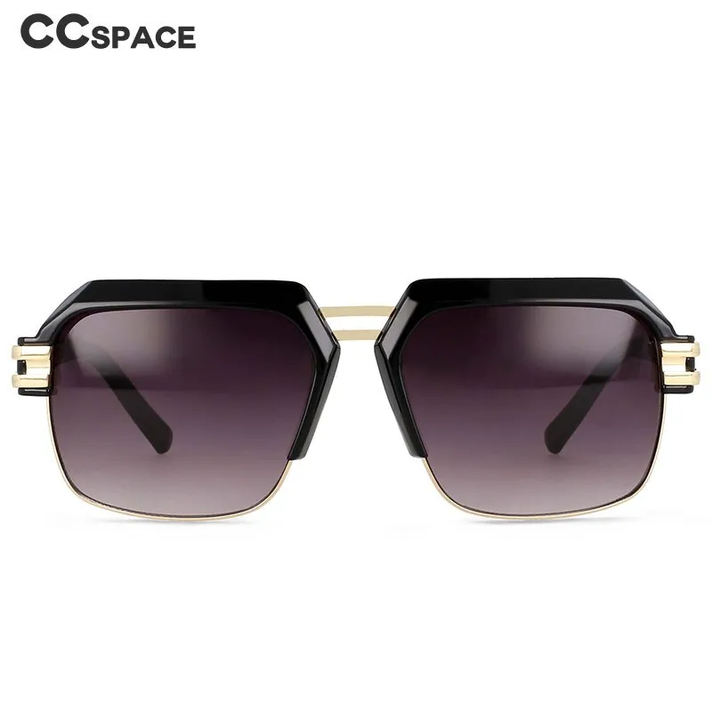 CCspace Men's Full Rim Large Rectangular Double Bridge Acetate Frame Sunglasses 54599