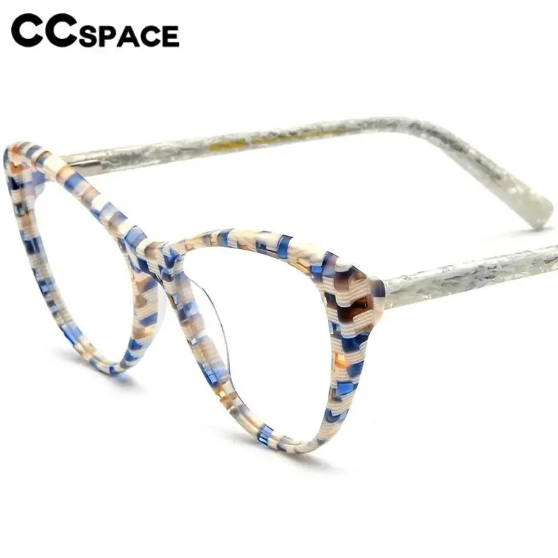 CCspace Unisex Full Rim Cat Eye Acetate Eyeglasses 56917