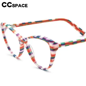 CCspace Unisex Full Rim Cat Eye Acetate Eyeglasses 56917