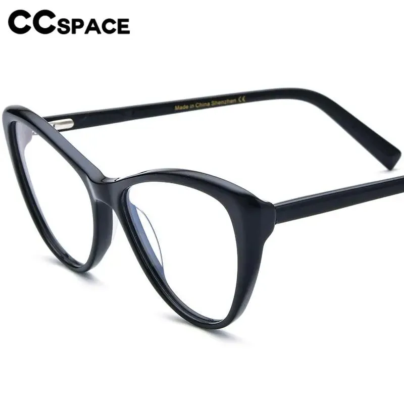 CCspace Unisex Full Rim Cat Eye Acetate Eyeglasses 56917