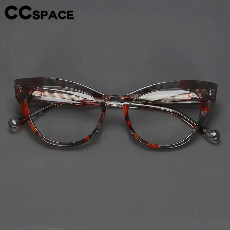 CCspace Unisex Full Rim Cat Eye Acetate Eyeglasses 57008