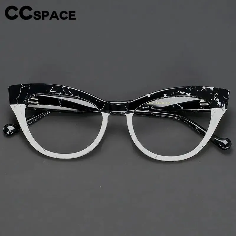 CCspace Unisex Full Rim Cat Eye Acetate Eyeglasses 57008