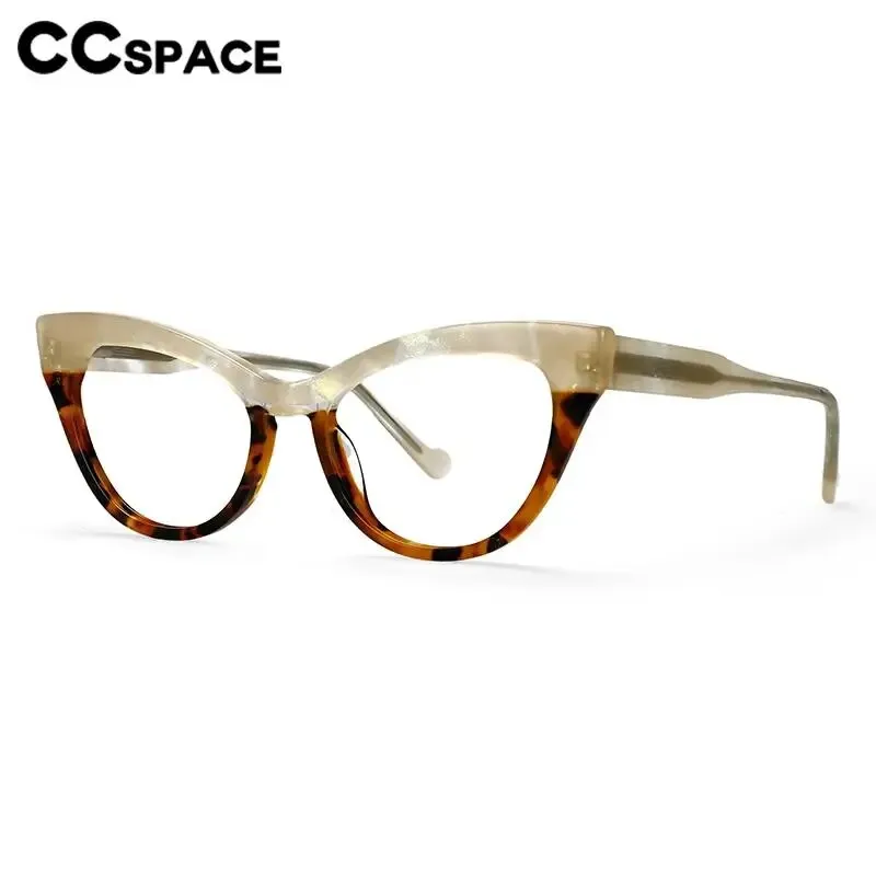 CCspace Unisex Full Rim Cat Eye Acetate Eyeglasses 57008