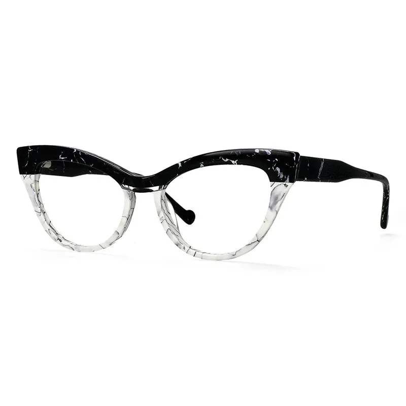 CCspace Unisex Full Rim Cat Eye Acetate Eyeglasses 57008