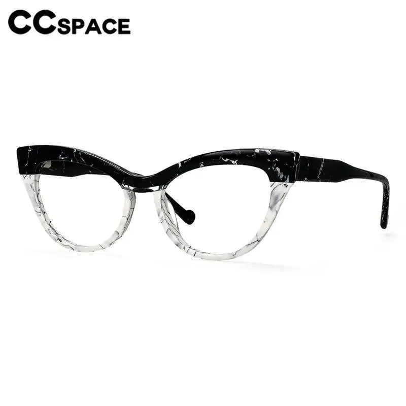 CCspace Unisex Full Rim Cat Eye Acetate Eyeglasses 57008