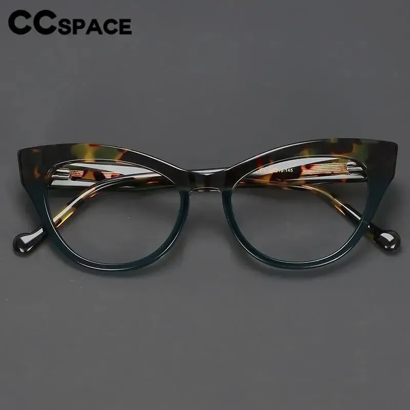 CCspace Unisex Full Rim Cat Eye Acetate Eyeglasses 57008