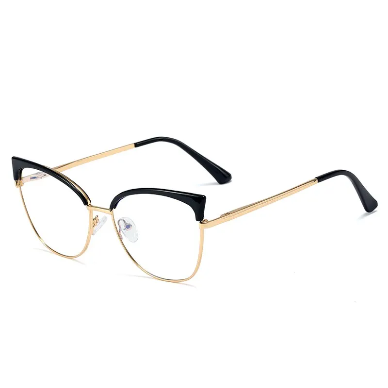 CCspace Unisex Full Rim Cat Eye Tr 90 Alloy Frame Eyeglasses 48327