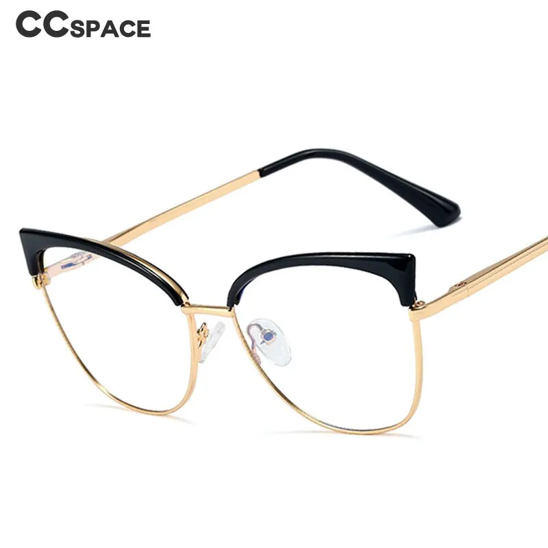 CCspace Unisex Full Rim Cat Eye Tr 90 Alloy Frame Eyeglasses 48327