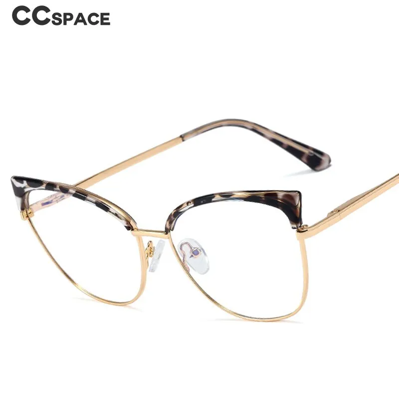 CCspace Unisex Full Rim Cat Eye Tr 90 Alloy Frame Eyeglasses 48327