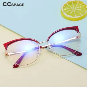 CCspace Unisex Full Rim Cat Eye Tr 90 Alloy Frame Eyeglasses 48327