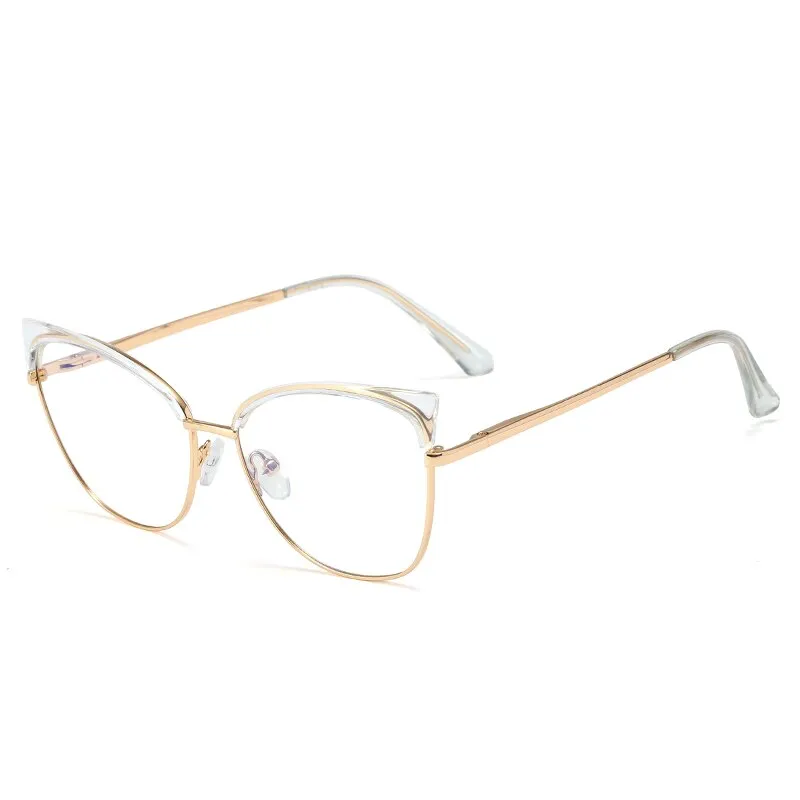 CCspace Unisex Full Rim Cat Eye Tr 90 Alloy Frame Eyeglasses 48327