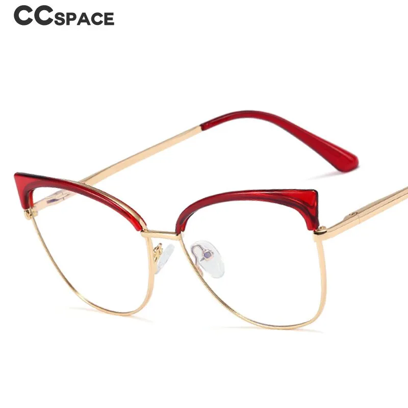 CCspace Unisex Full Rim Cat Eye Tr 90 Alloy Frame Eyeglasses 48327