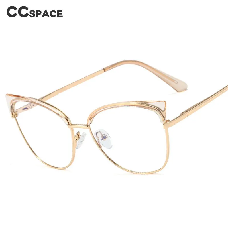 CCspace Unisex Full Rim Cat Eye Tr 90 Alloy Frame Eyeglasses 48327