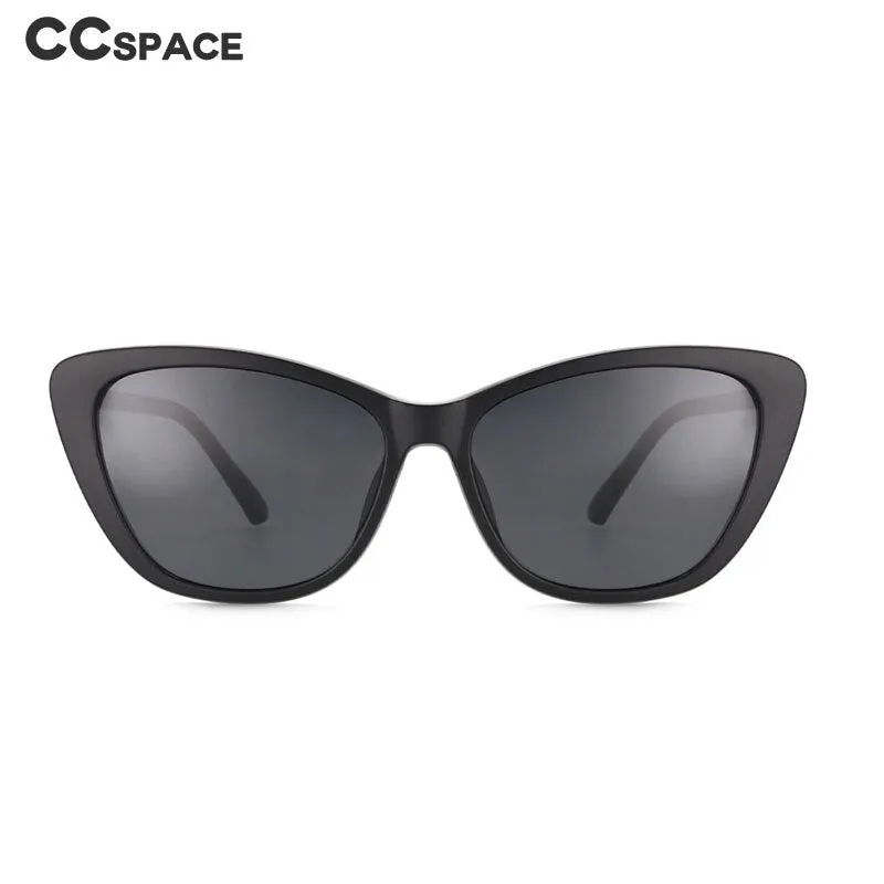 CCspace Unisex Full Rim Cat Eye Tr 90 Titanium Eyeglasses Clip On Sunglasses 53880