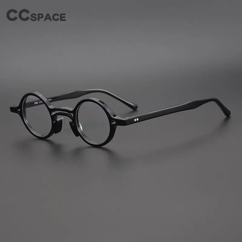 CCspace Unisex Full Rim Handcrafted Round Acetate Eyeglasses 55670