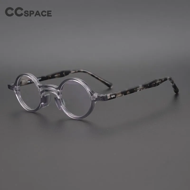 CCspace Unisex Full Rim Handcrafted Round Acetate Eyeglasses 55670