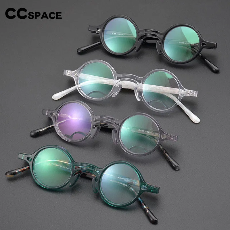 CCspace Unisex Full Rim Handcrafted Round Acetate Eyeglasses 55670