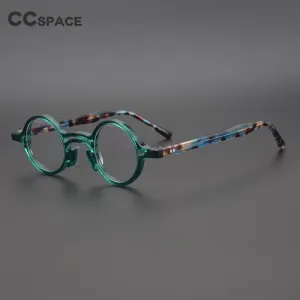 CCspace Unisex Full Rim Handcrafted Round Acetate Eyeglasses 55670