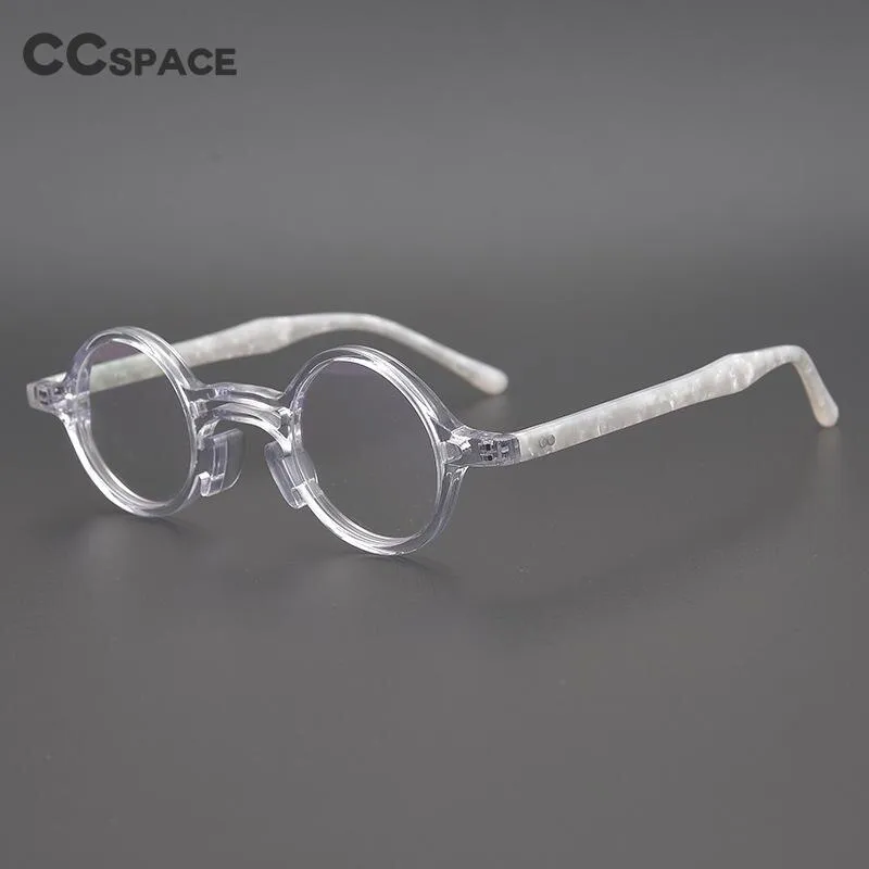 CCspace Unisex Full Rim Handcrafted Round Acetate Eyeglasses 55670