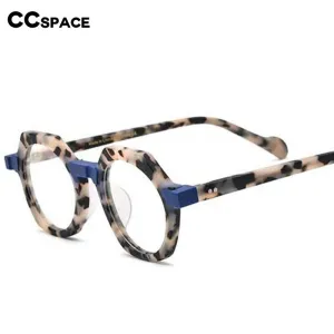 CCspace Unisex Full Rim Irregular Round Acetate Eyeglasses 54700