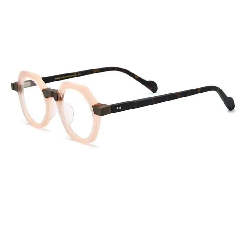 CCspace Unisex Full Rim Irregular Round Acetate Eyeglasses 54700