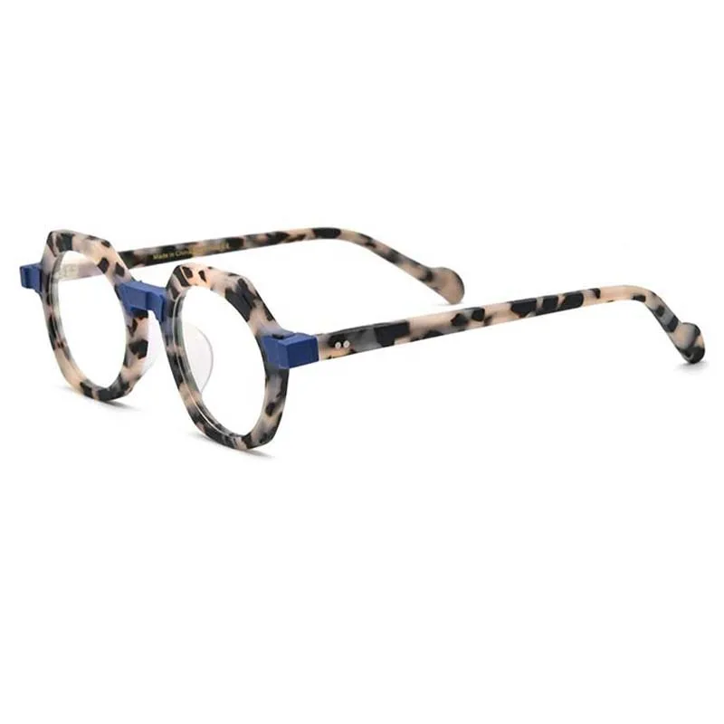 CCspace Unisex Full Rim Irregular Round Acetate Eyeglasses 54700