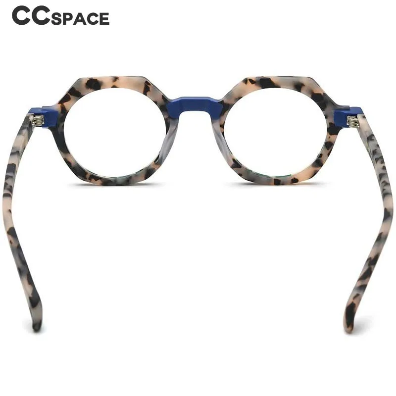 CCspace Unisex Full Rim Irregular Round Acetate Eyeglasses 54700